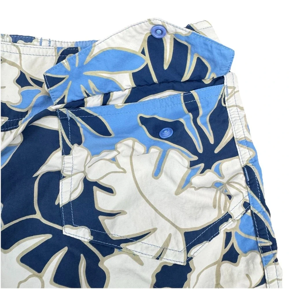 Vintage Patagonia SP03 Tropical Floral Board Shorts Blue‎ Women 8 Surf Swim 2003